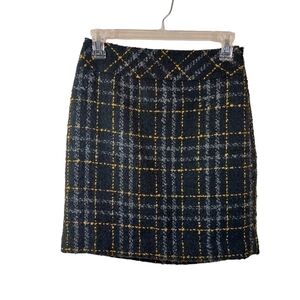 Loft Ladies Plaid Midi Pencil Skirt